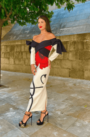 Vestido LadyDi Amapolas - Atelier Invitada S.L